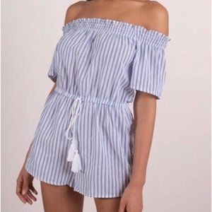 NWT Tobi Blue & White Striped Romper